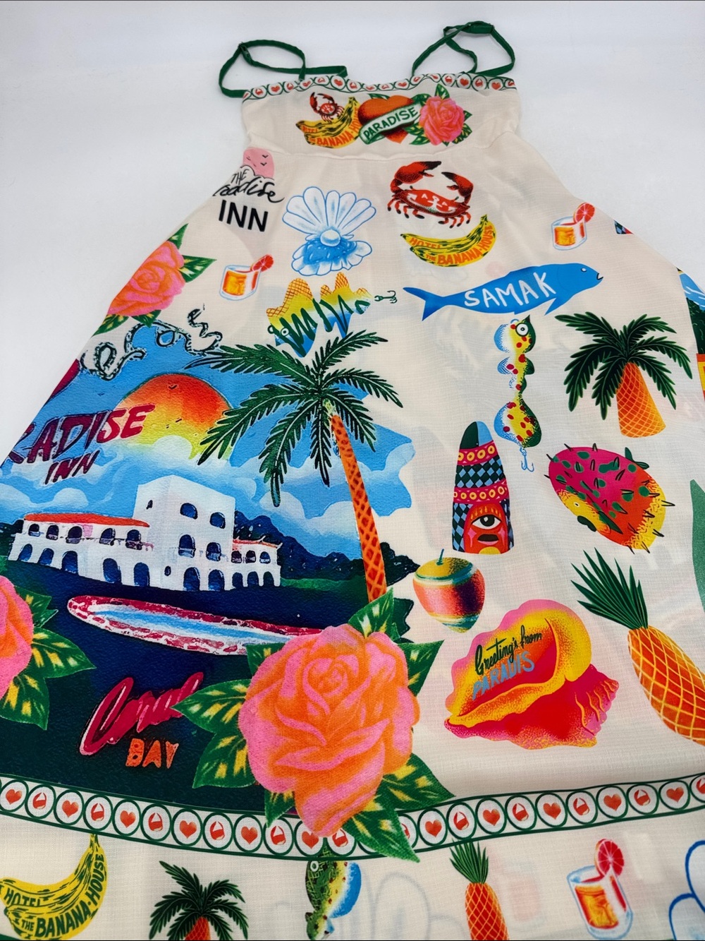 Vintage 70s Resortwear Vacation Cruise Linen Tropical Boho Sun Summer Midi Dress - Picture 8 of 14
